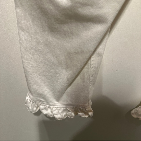 NEW Elegant White Cropped Jeans with Ruffle Hem Hi-Rise 18w - Picture 11 of 11